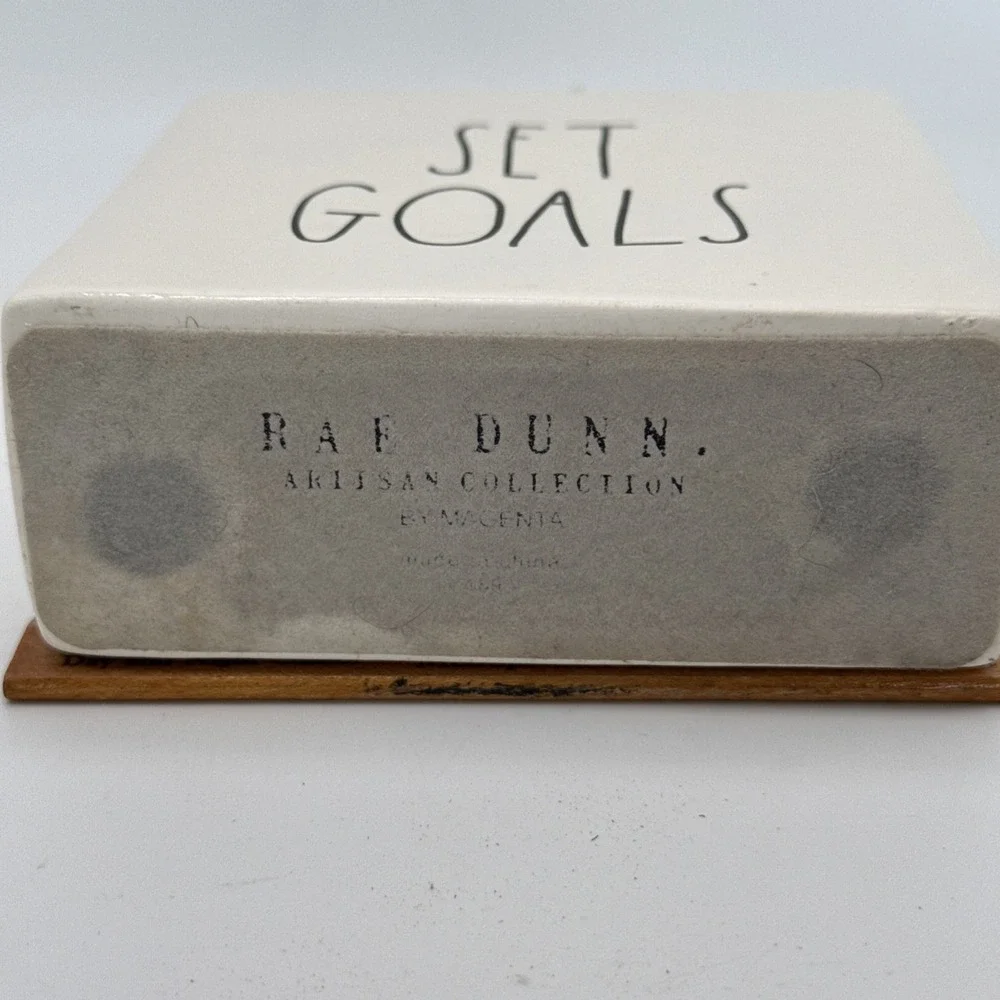 Rae Dunn Desk Decor Square Set Goals Crush Them 2 Sided Ceramic Square Decor